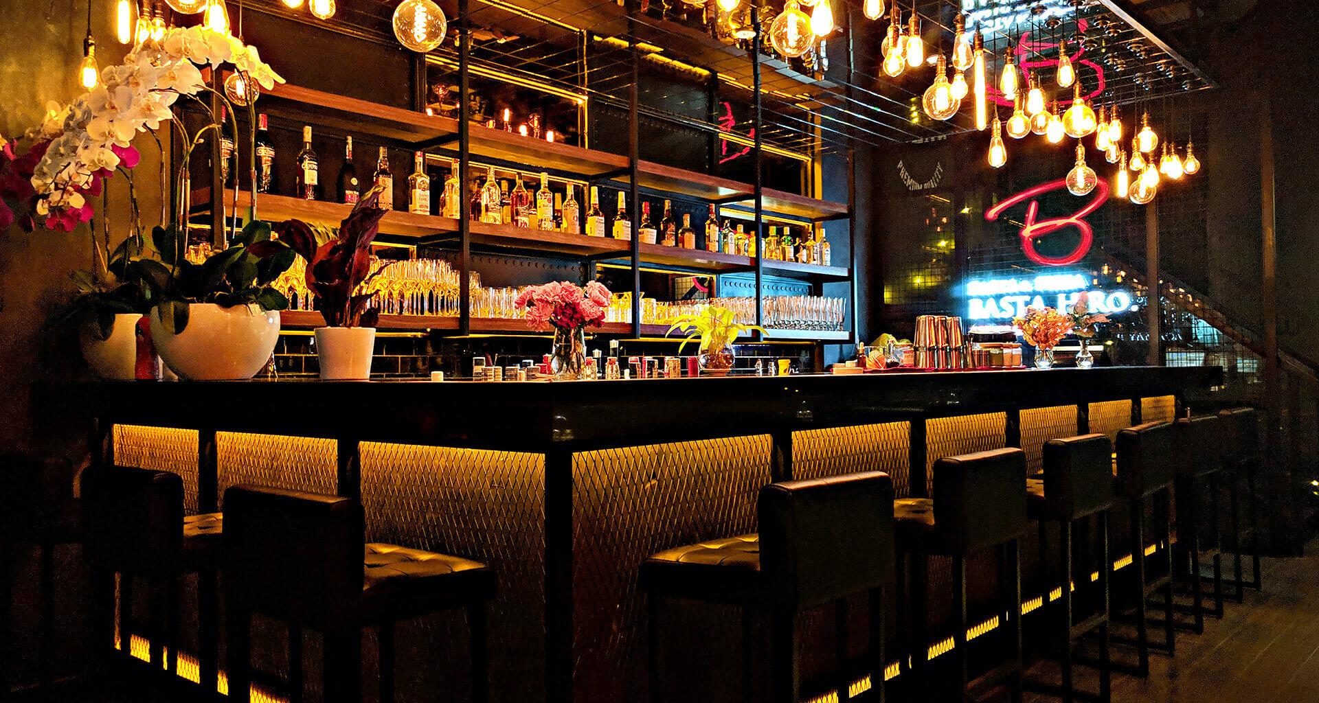Premium bar environment — brand positioning